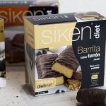 Paquete de barritas sustitutivas de comida de turrón de la marca Siken
