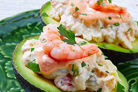 recetas con aguacate y gambas